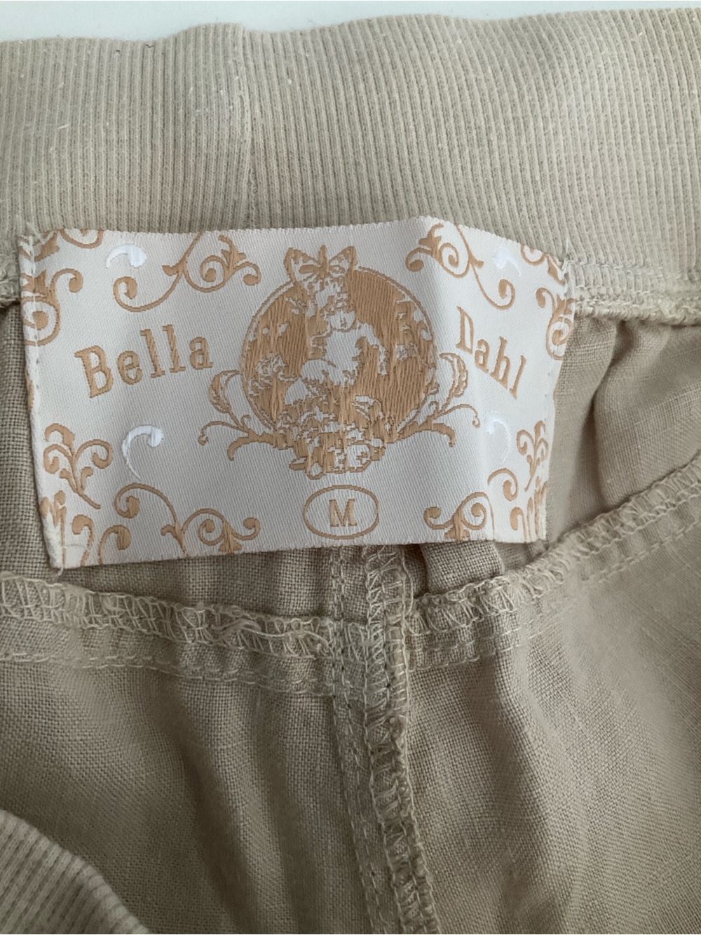 Bella Dahl Medium 100% Linen Neutral Wide Leg Pants - Picture 6 of 11